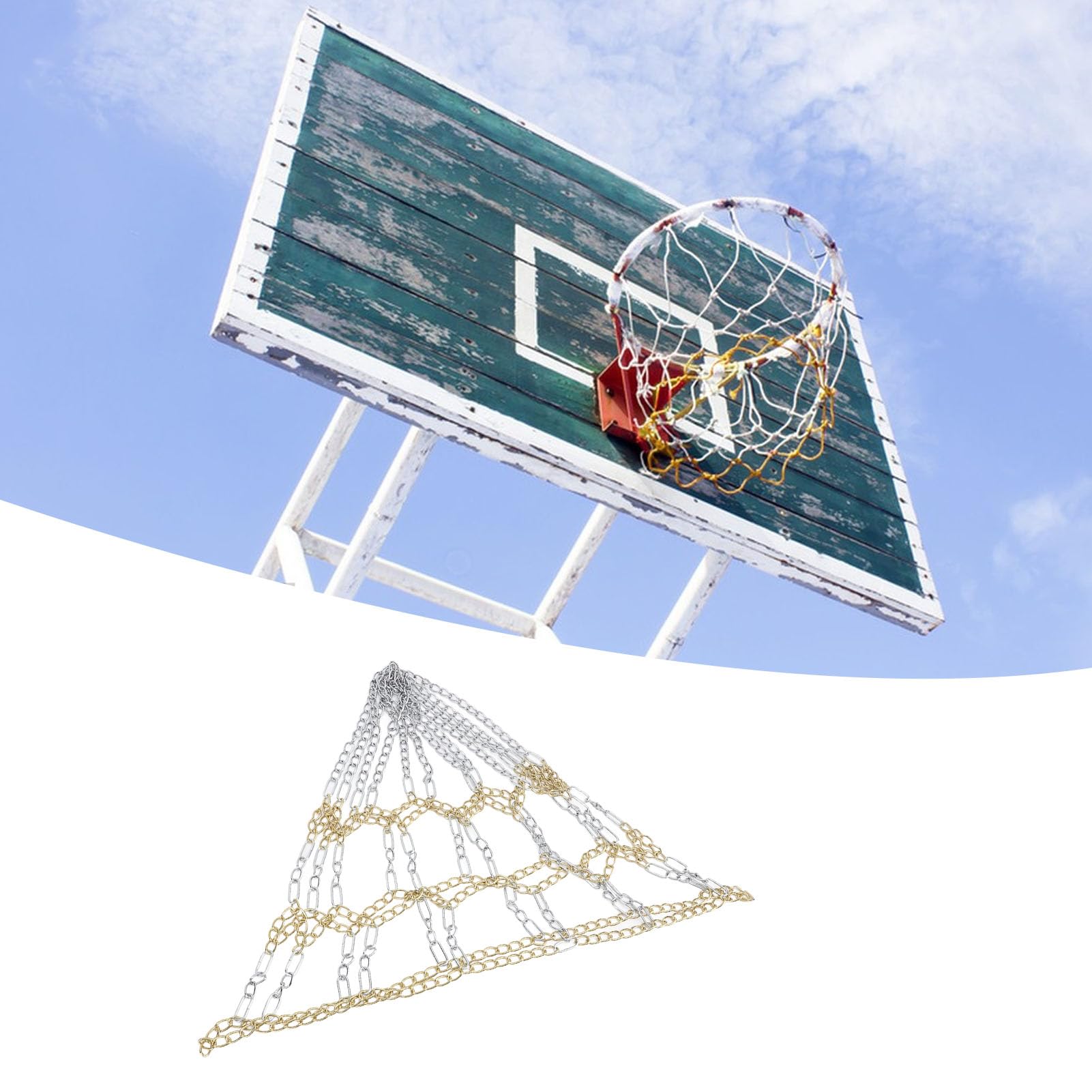 Outdoor Basketball Net,Iron Basketball Net,Heavy Duty Basketball Net,Basketball Net Replacement for Most Indoor and Outdoor Standard Basketball