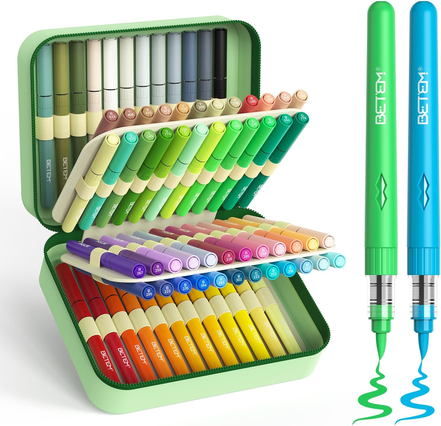 Betem 72 Acrylic Paint Marker Brush Tip, Automatic Ink Control Paint Pen