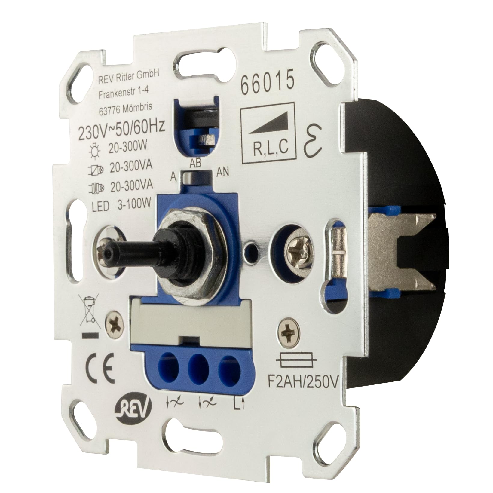 REV REV TECHNIK, Dimmer Universal Einsatz - Helligkeitsregler, silber