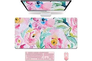 Floral Desk Mat: Pink Peony Perfection
