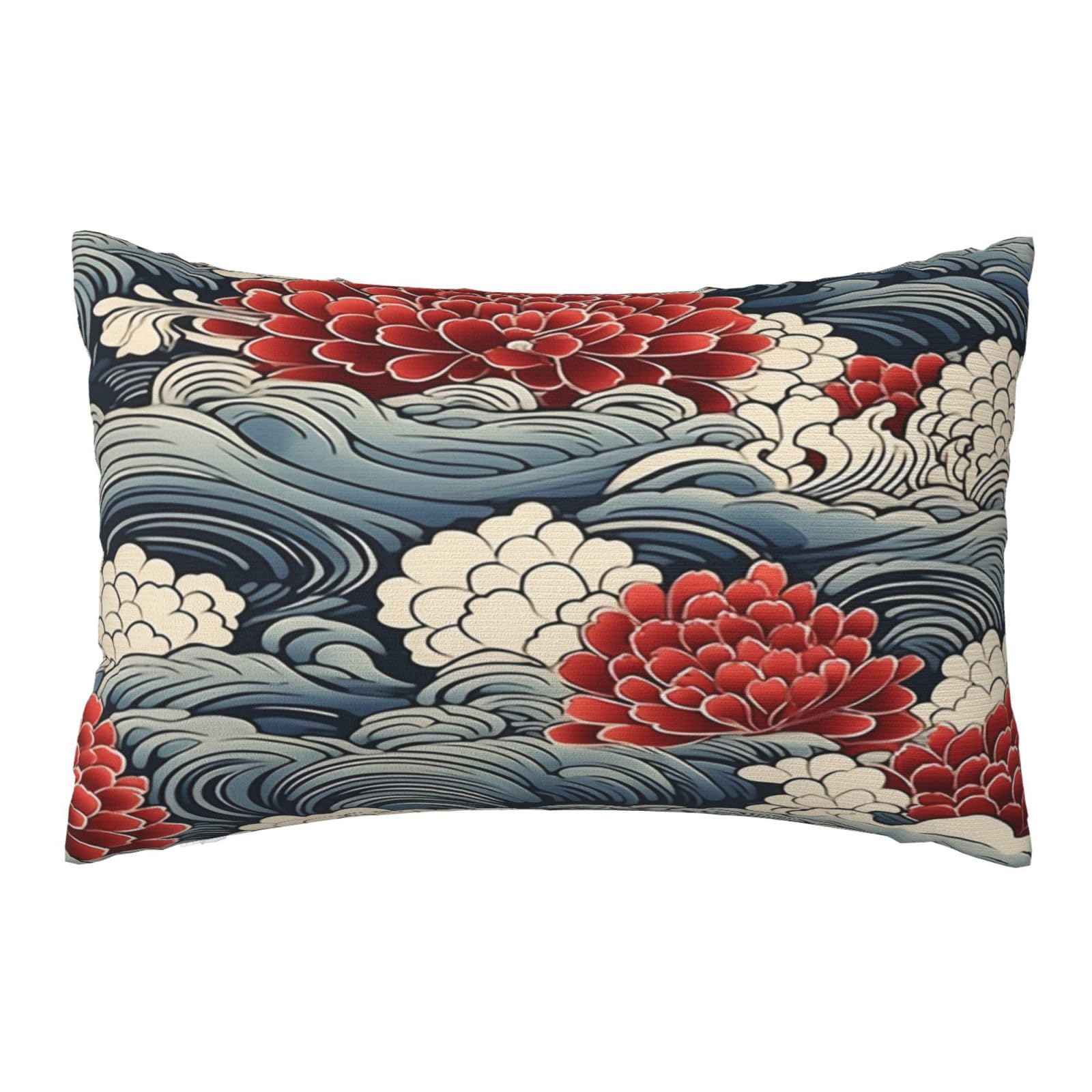 Outdoor Cushions Waterproof Japanese Style Cushion Covers 40cm X 60 cm Set of 2, Flower Cushions Garden Cushions Throw Pillow Covers, Decorative Pillows for Car Patio Hoom Decor Gifts 16x24 Inch,Z462