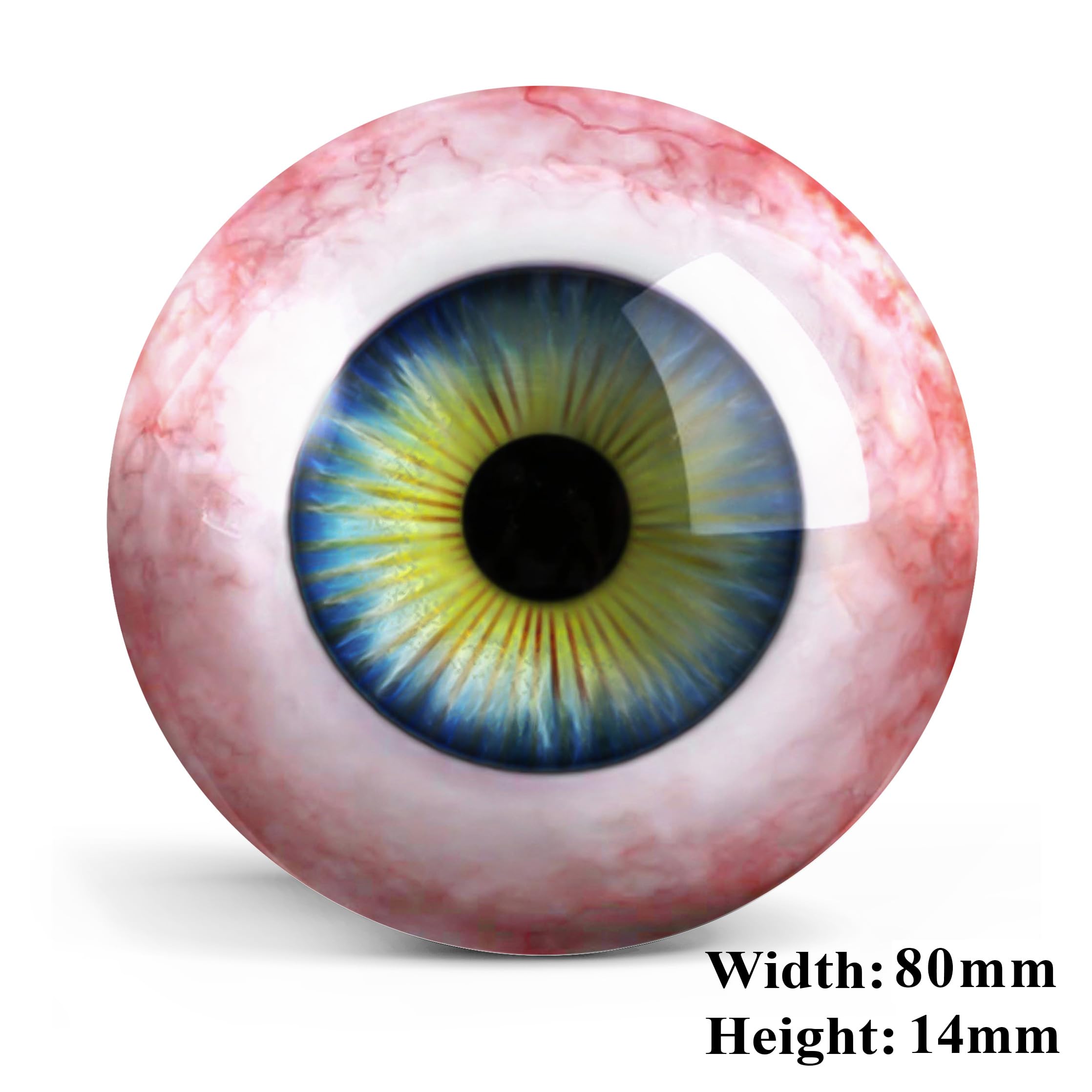 HUGE Blue Green Glass Eye - Human Doll Taxidermy Eyeball 80mm 1pc - 22-80