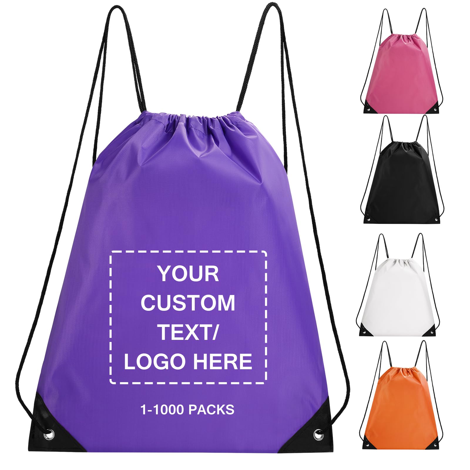 Fyore Custom Drawstring Bags with Logo, Bulk Personalised String Backpacks for Gym, Sports, Events, Travel, Daily Use, Business Activities โ image 1