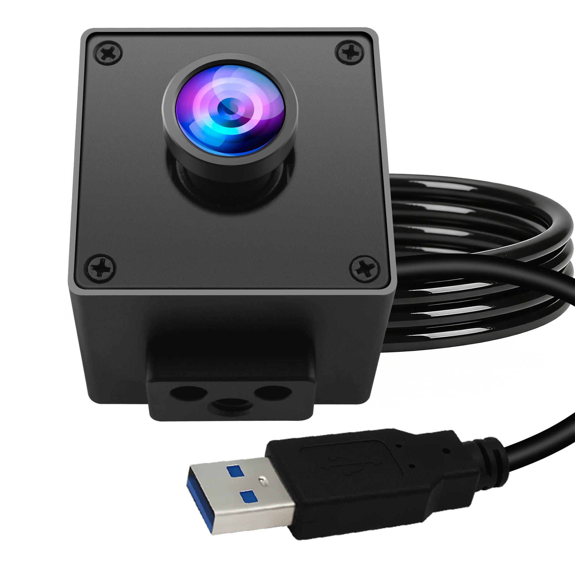 ELP 5mp 60fps Global Shutter USB3.0 Camera Wide Angle 110degree Webcam for Computer Mini UVC USB3.0/2.0 PC Camera High Speed Lightburn Cameras for Laser (110degree no Distortion Lens)-image-38