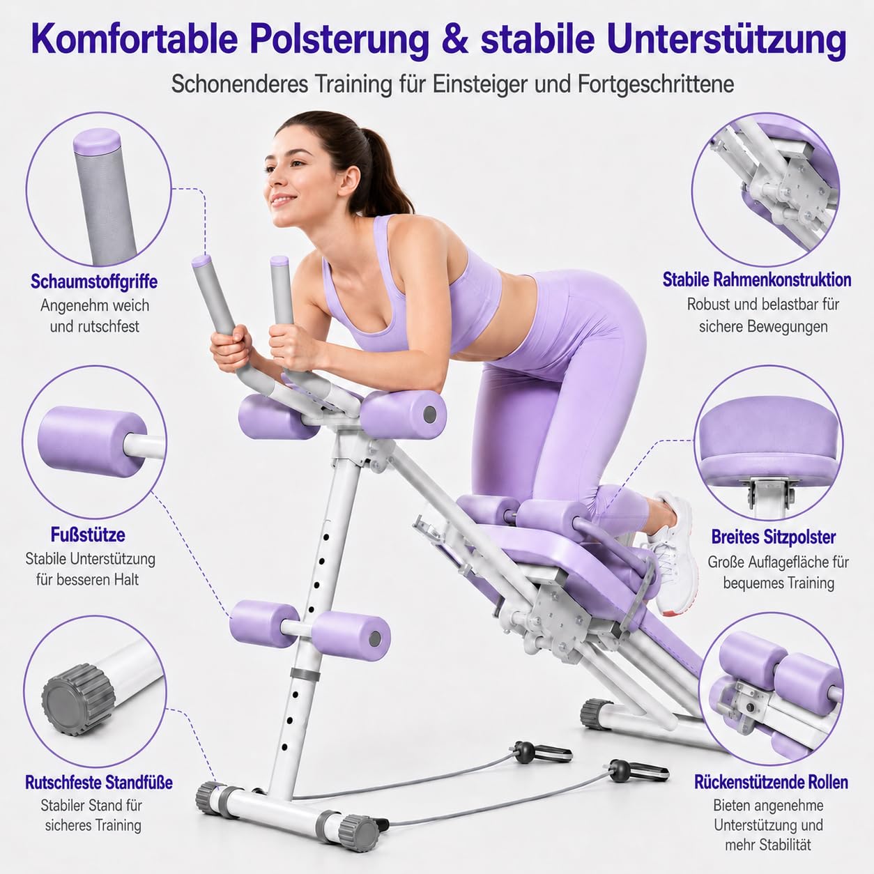 Abdominal Trainer Bauchtrainer Adjustable Abs Trainer for Home Gym Ganzkörpertrainer Foldable MAX 150 kg