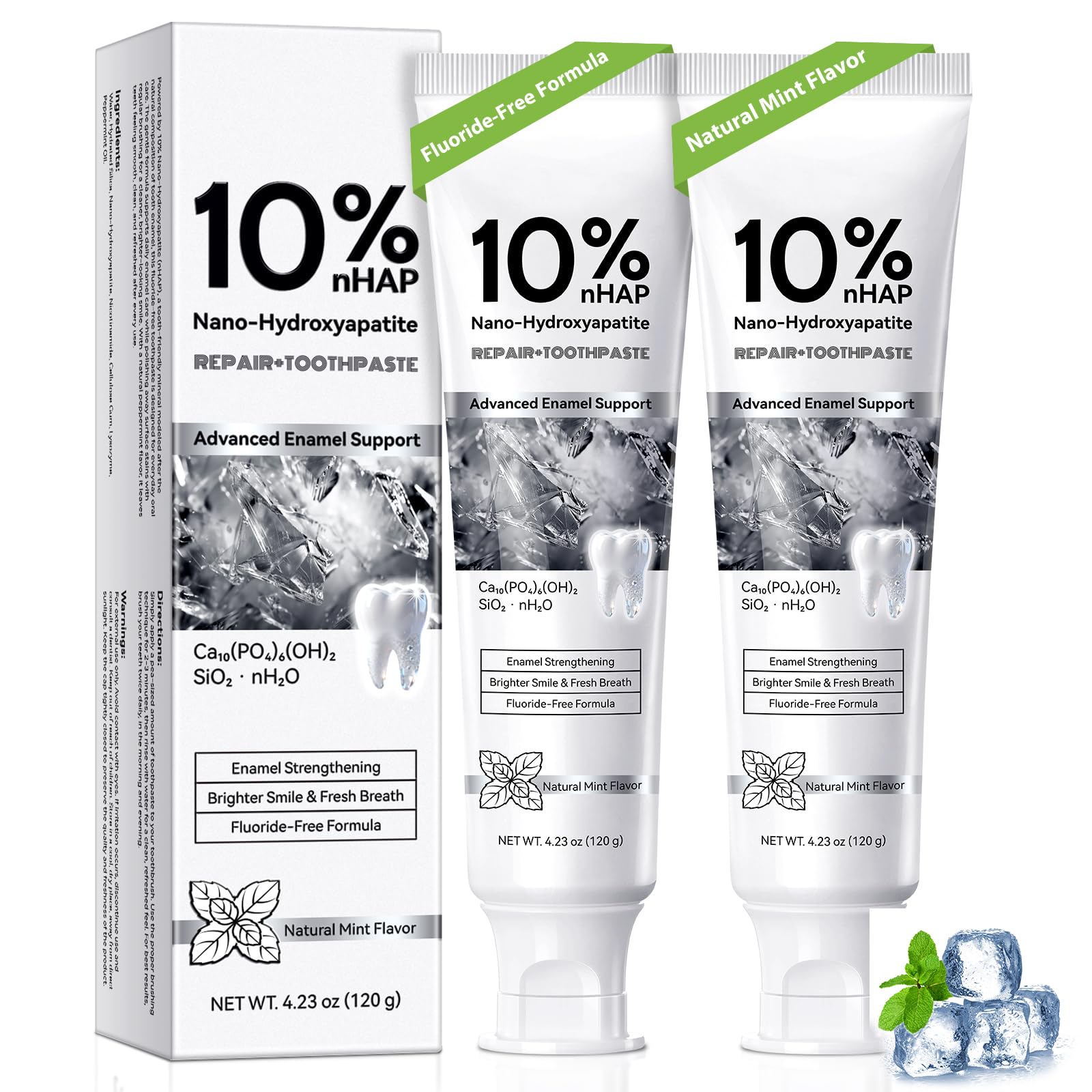 10% Nano Hydroxyapatit Zahnpasta 120g - 2 Stück