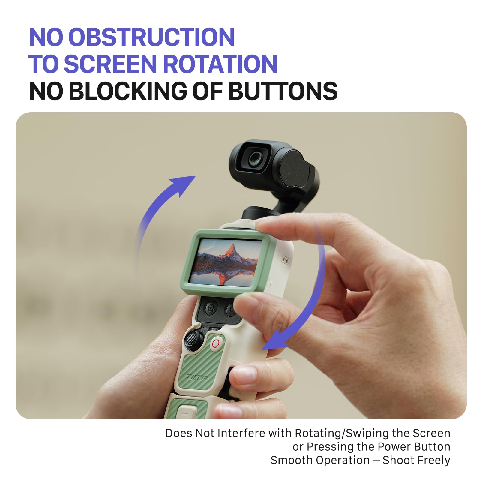 Tilta Silikon Schutzhülle Komplettset für DJI Osmo Pocket 4, Rundumschutz Protective Case, Weiches Silikonmaterial, Mit Bildschirm + Gimbal + Griff + Verlängerungsgriff Cover - Lila TA-T96-PCB-LP
