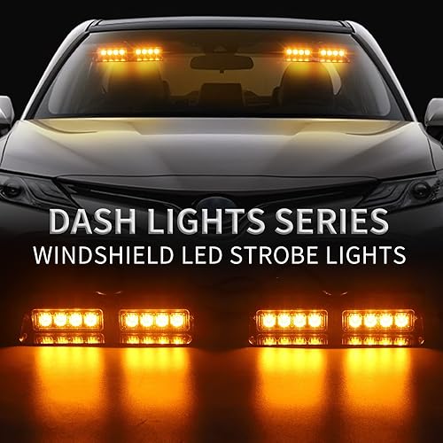 Miniatura 2 de XRIDONSEN-Luces estroboscópicas de emergencia 2 en 1 con ventosas para tablero e interior de parabrisas de vehículos, intermitentesde