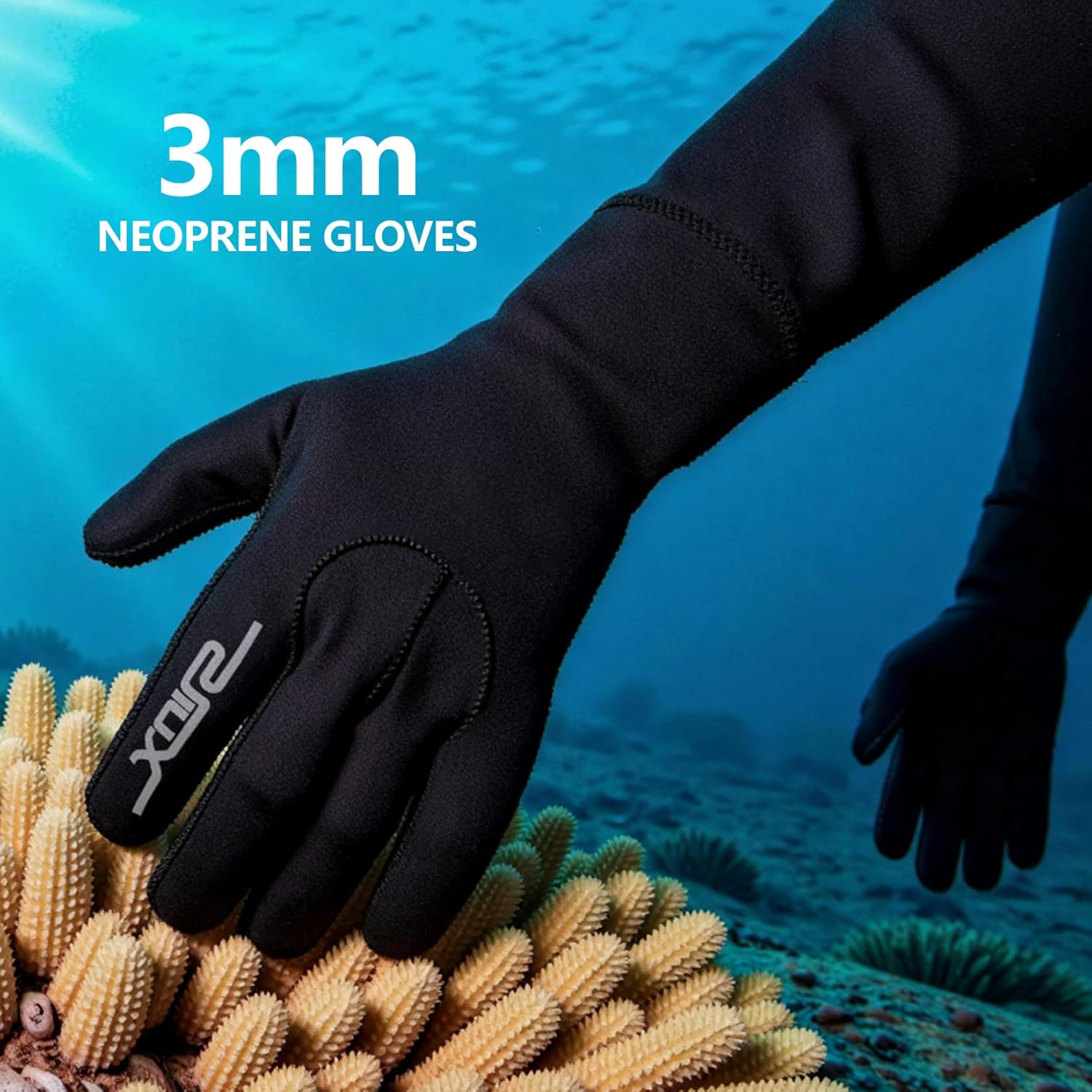 Dizokizo Water Gloves, 3mm Neoprene Five Finger Warm Wetsuit Winter Gloves for Scuba Diving Snorkeling Surfing Swimming : Sports & Outdoors