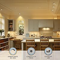 Vista 4 de TORCHSTAR 4 Inch 5CCT LED Gimbal Retrofit Recessed Lighting Dimmable, 2700K/3000K/3500K/4000K/5000K Selectable, 9W CRI90 Directional LED Eyeball Can