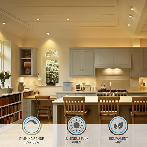Miniatura 4 de TORCHSTAR 4 pulgadas 5CCT LED cardán retrofit iluminación empotrable regulable, 2700K/3000K/3500K/4000K/5000K seleccionable, 9W CRI90 direccional