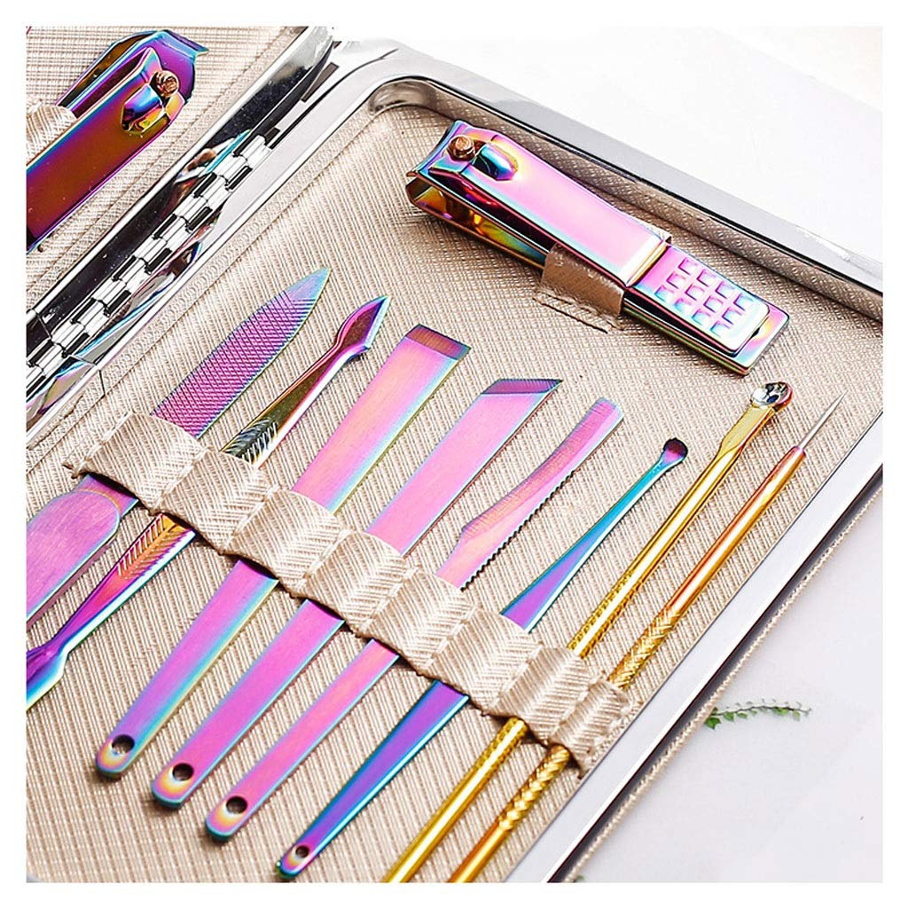 Set de coupe-ongles, Boîte de coupe-ongles domestique, ensemble de manucure, ensemble de beauté des ongles, boîte à outils Portable, 15 pièces