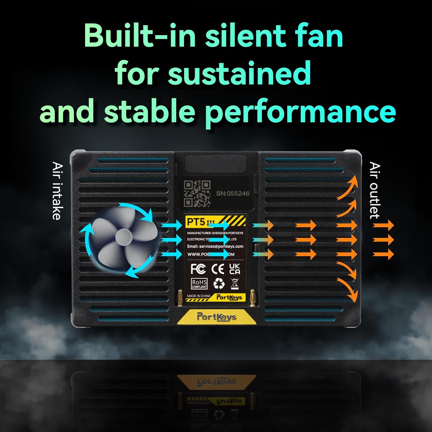 Portkeys PT5 III Camera Monitor 5.4" 800nits Field Monitor with USB 3.0 Type-C Port Support Waveform, Histogram, Peaking, False Color, and 3D LUT Function for DSLR Camcorder with NP-F550 Battery