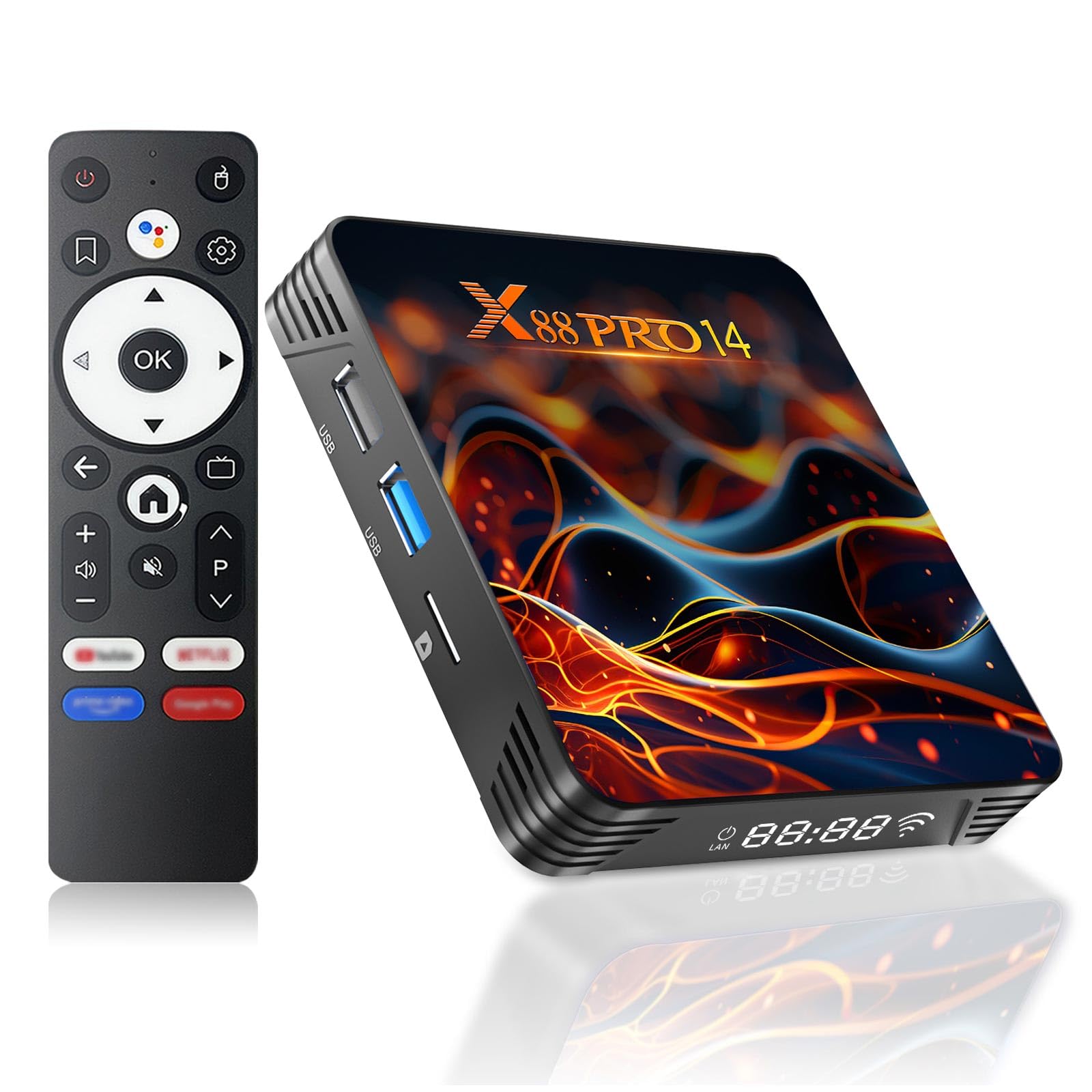 新品未開封品、2個セットandroidTV大容量16GB　android14 Android 14 TV Box, 2025 Smart Android TV Box 4K Quad-Core 64bit