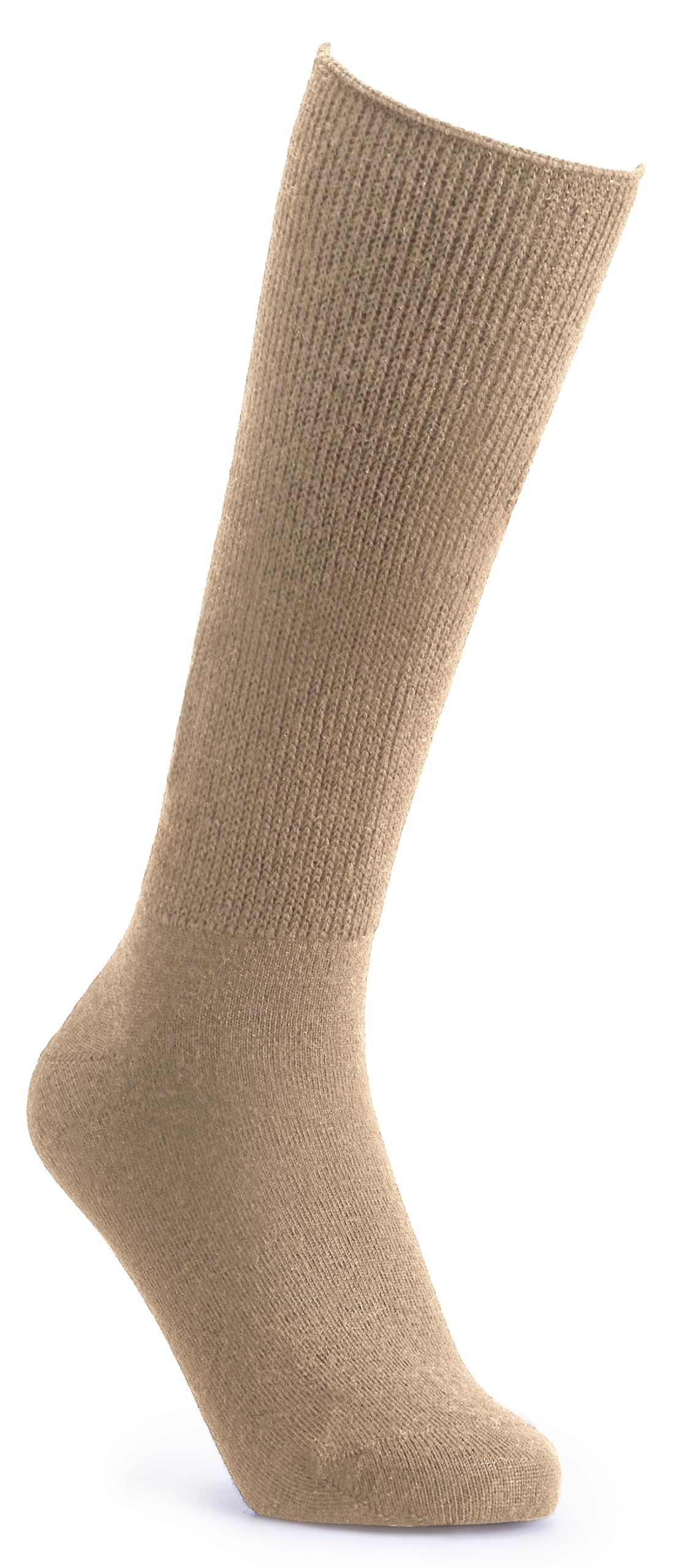 Cosyfeet Unisex Oatmeal Wool‑Rich Fuller Fitting Knee High Socks - M