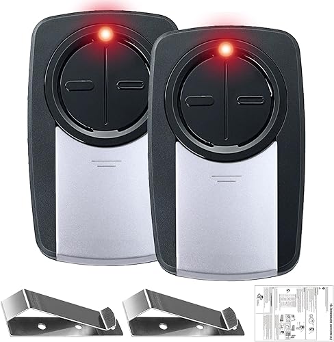 KLIK5U-SS - Control remoto universal de 2 botones para abridor de puerta de garaje Chamberlain LiftMaster Craftsman, sin llave, para