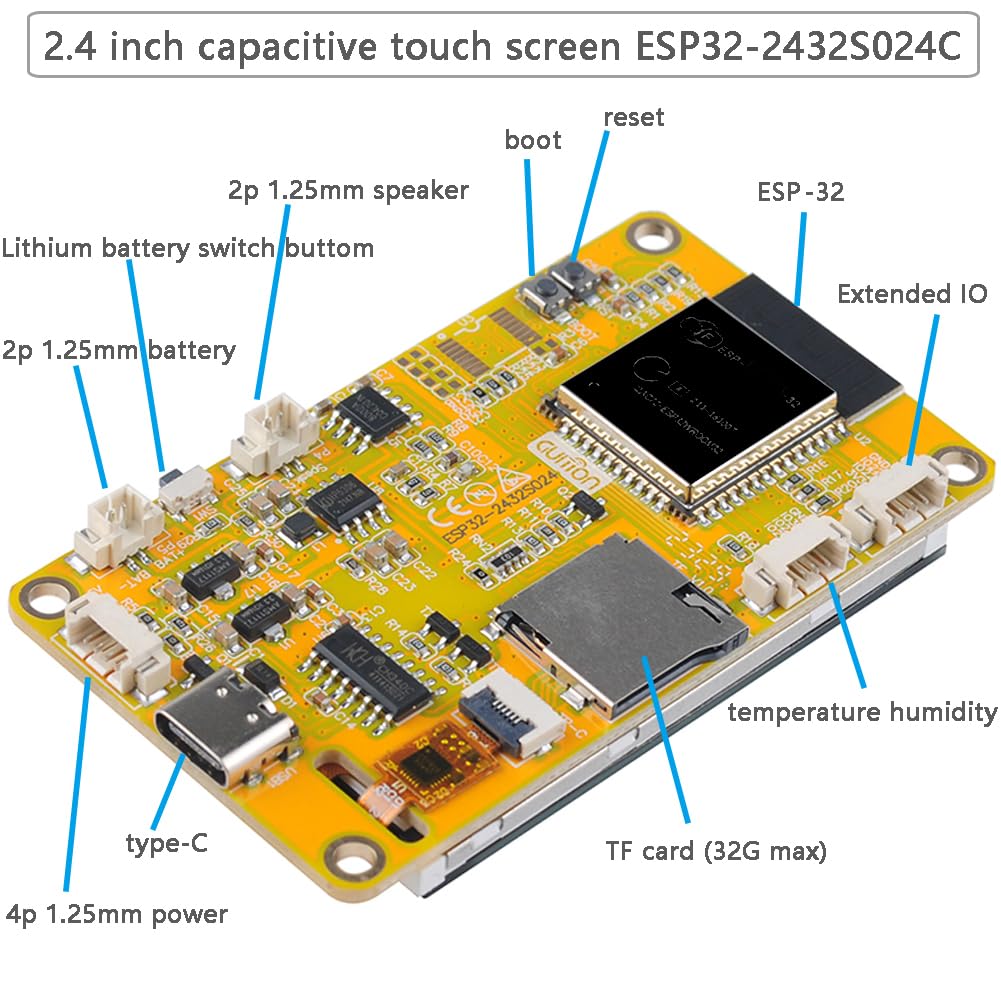 Neues 2,4 Zoll ESP32 Display WiFi BT ESP32-32 Modul ESP32-2432S024 240X320 ILI9341 Treiber 2,4 Touchscreen für Arduino IoT  26