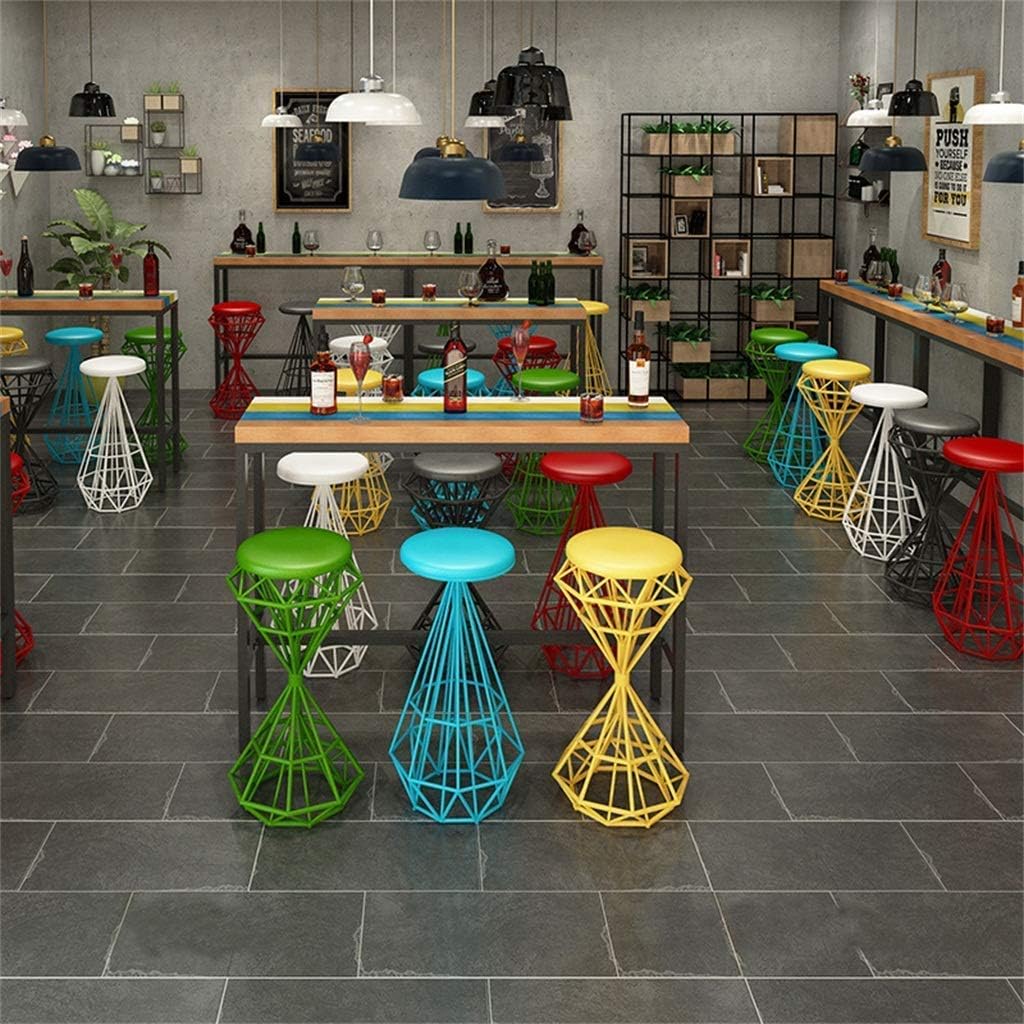 Vintage Industrial Stool for Bars Patio Bistro and Cafe Garden Chair Upholstered Footstool Bar Stool Around The Chair Dining Chair Breakfast Stool max. 200 kg Load Size:Seat Height:75cm Colou