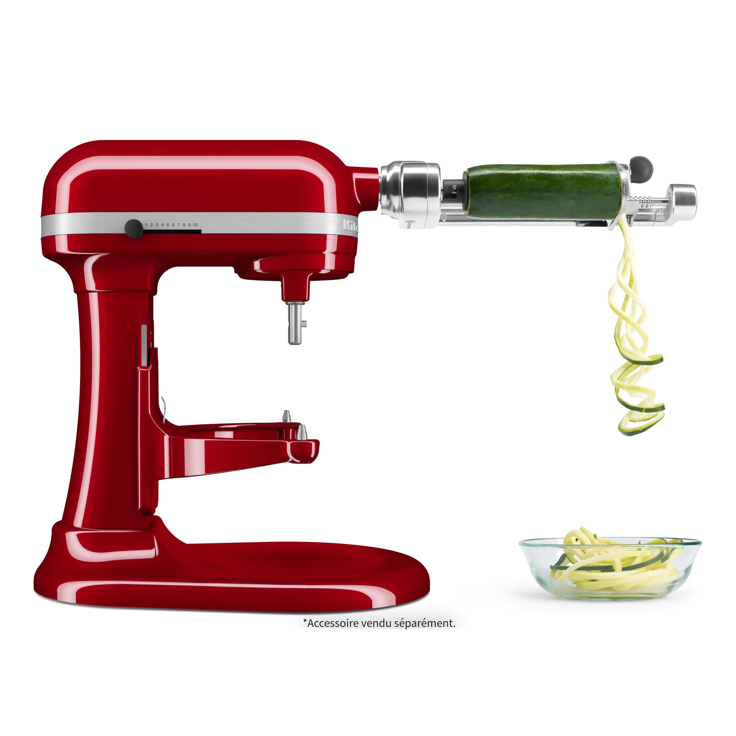 KitchenAid Robot Pâtissier Heavy Duty 5.2L, Corps & Engrenages Tout Métal, 11 Vitesses, Flex Edge, 67 Points de Contact, Rouge Empire