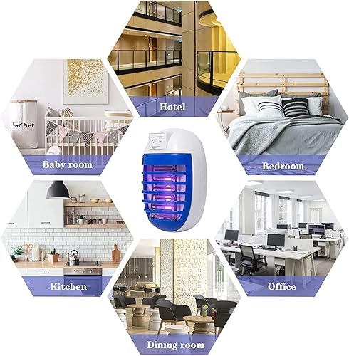 Miniatura 6 de Trampa matamosquitos enchufable para interiores, exterminador eléctrico para moscas de mosquitos para casa, mini luz mata insectos elimina las