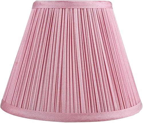 Urbanest Hardback Empire - Pantalla para lámpara de seda sintética, 5 x 9 x 7 pulgadas, instalador en araña de centrado, Rosado