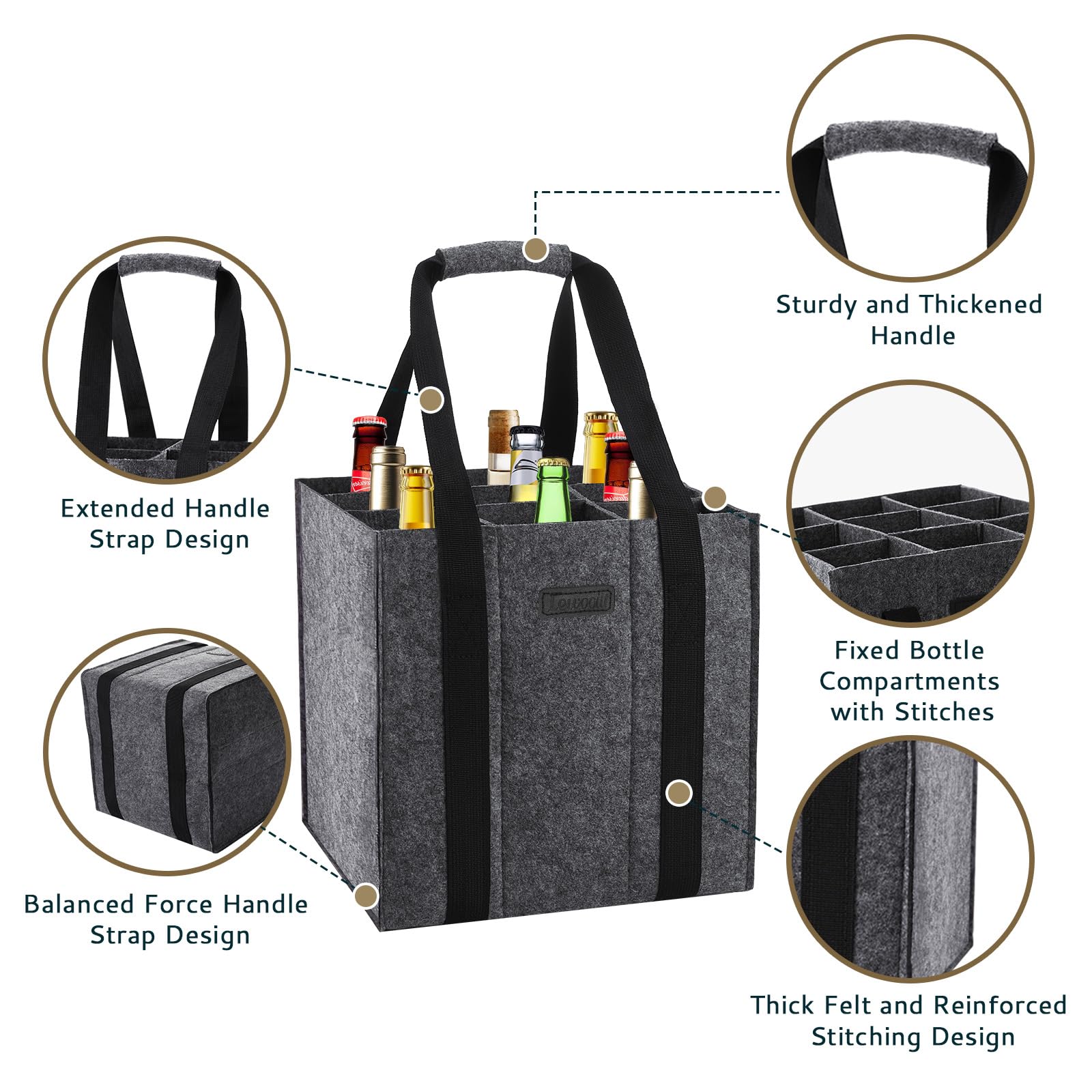 Lewooilt Bottle Bag 9 Compartments - Image 2