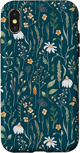 Miniatura 7 de Funda para iPhone 11 Pro Verde Tierra Boho Wildflower Meadow Botanical (pavo real oscuro)