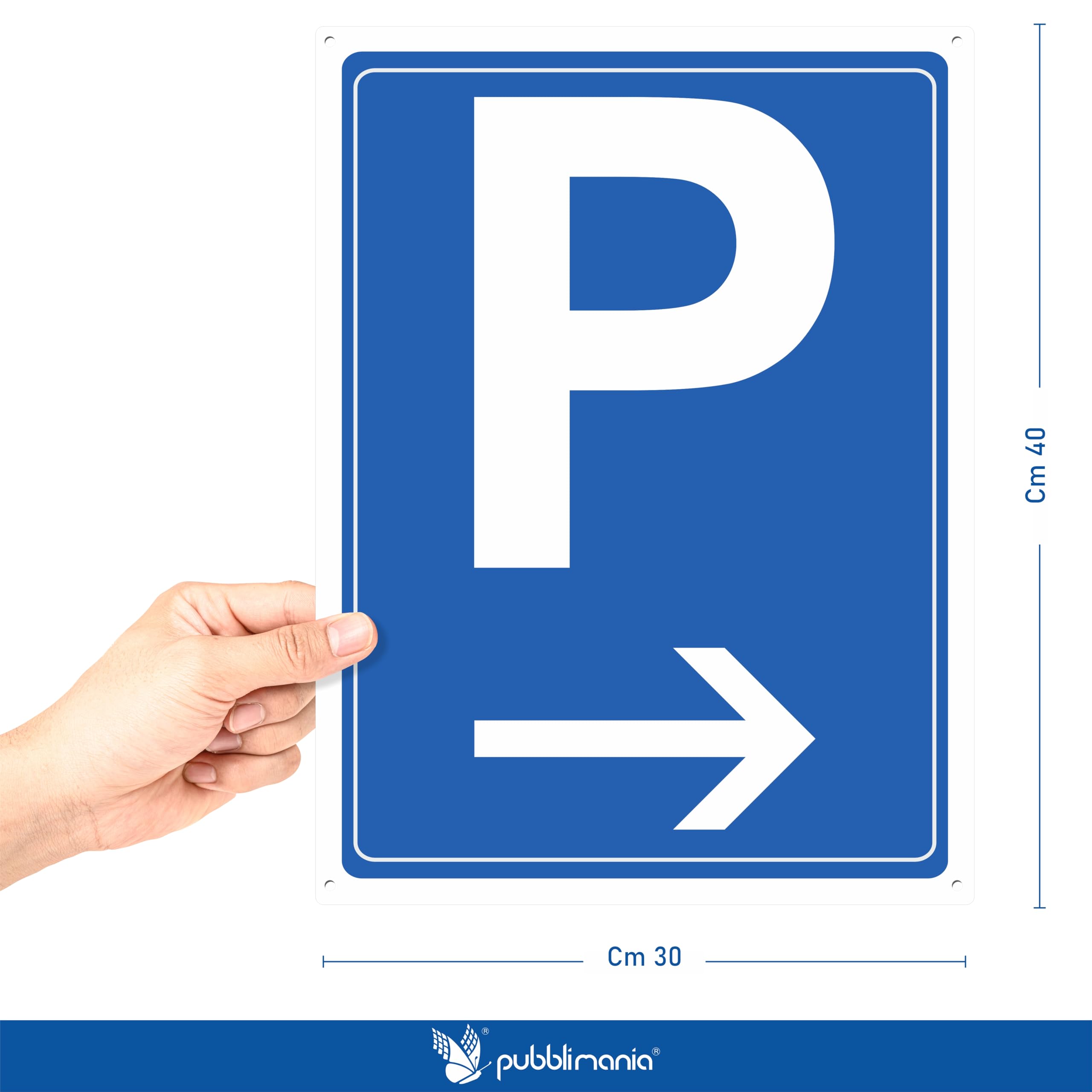 Cartello di indicazione - Parcheggio (con freccia avanti