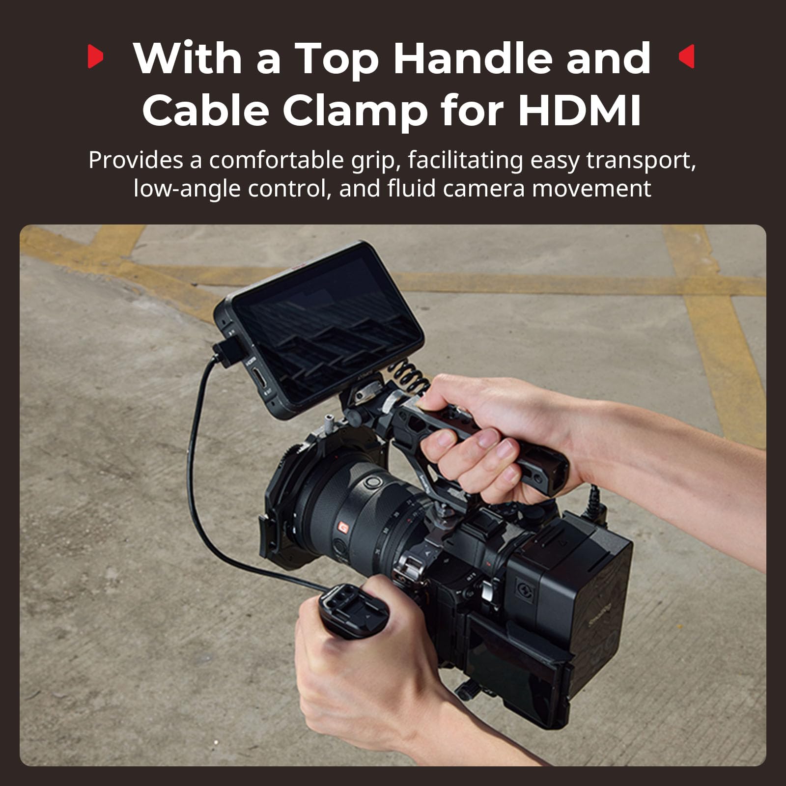 SmallRig Kit avanzato gabbia A7 V/A7R V/A7 IV per Sony Alpha 7 V/Alpha 7R V/Alpha 7 IV, con piastra a sgancio rapido per Arca, con maniglia superiore, maniglia laterale, morsetto per cavo HDMI - 6026