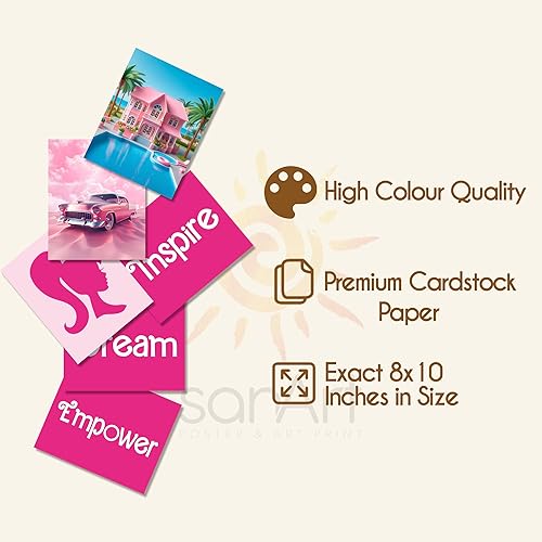 Miniatura 7 de Juego de 6 pósteres de pared rosa a la moda, decoración estética de habitación para niñas, impresiones artísticas de pared para dormitorio, carteles