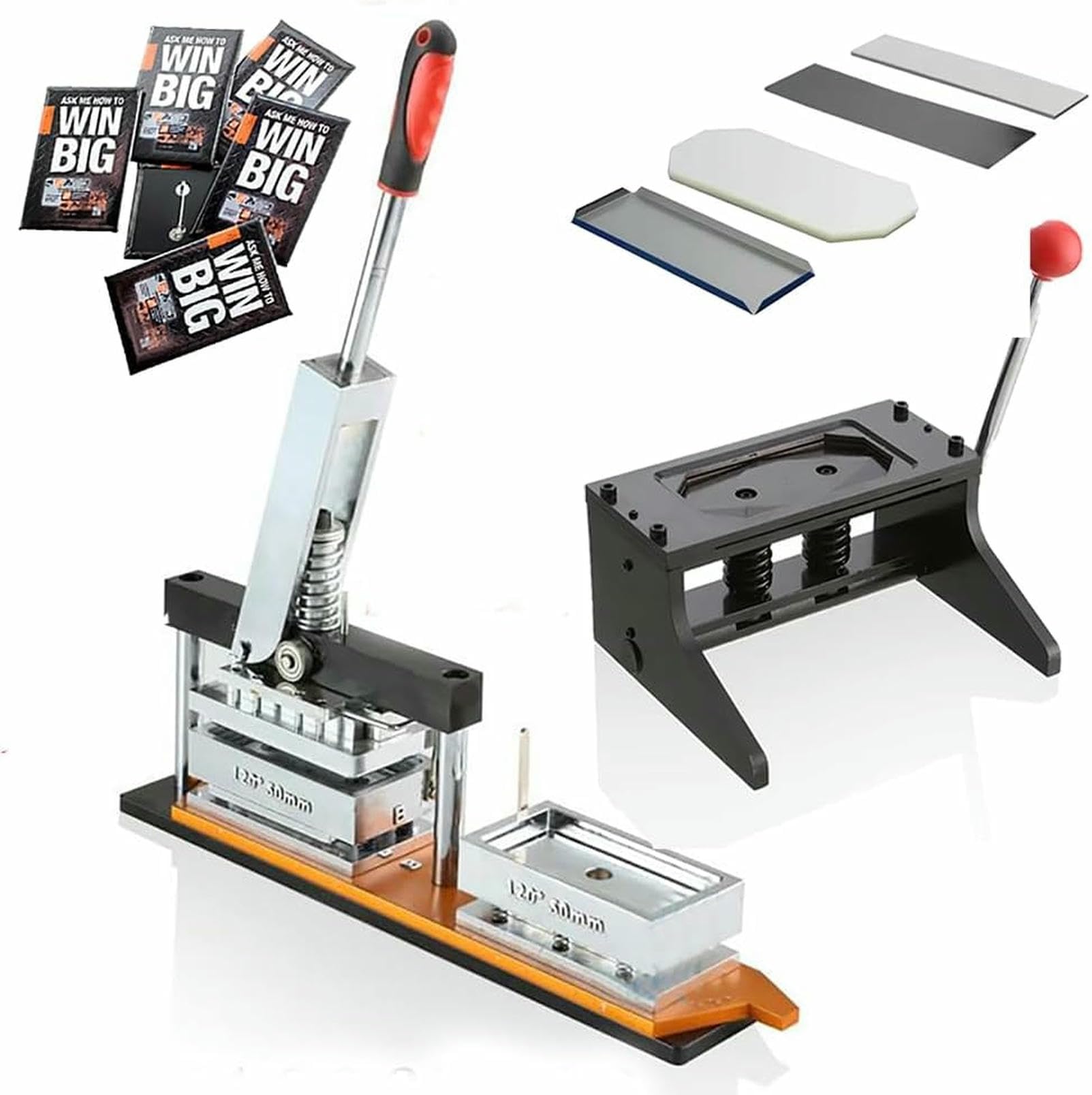 MYUYEE Badge Maker Machine,12X5Cm Photo Magnet Machine, Diy Fridge Magnets Making Machine Kit With Paper Cutter+ 100Pcs Component Fridge Magnet, For Decorate Refrigerators Adver