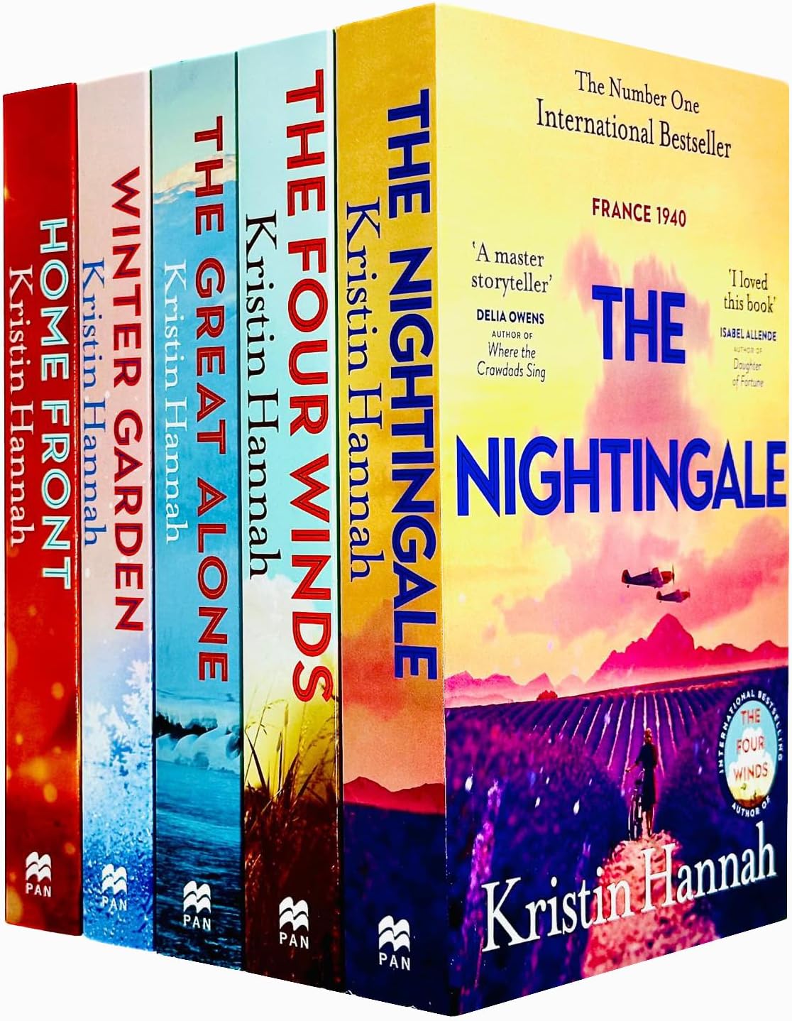 Kristin Hannah Collection 5 Books Set (The Nightingale, The Four Winds, The Great Alone, Winter Garden, Home Front)