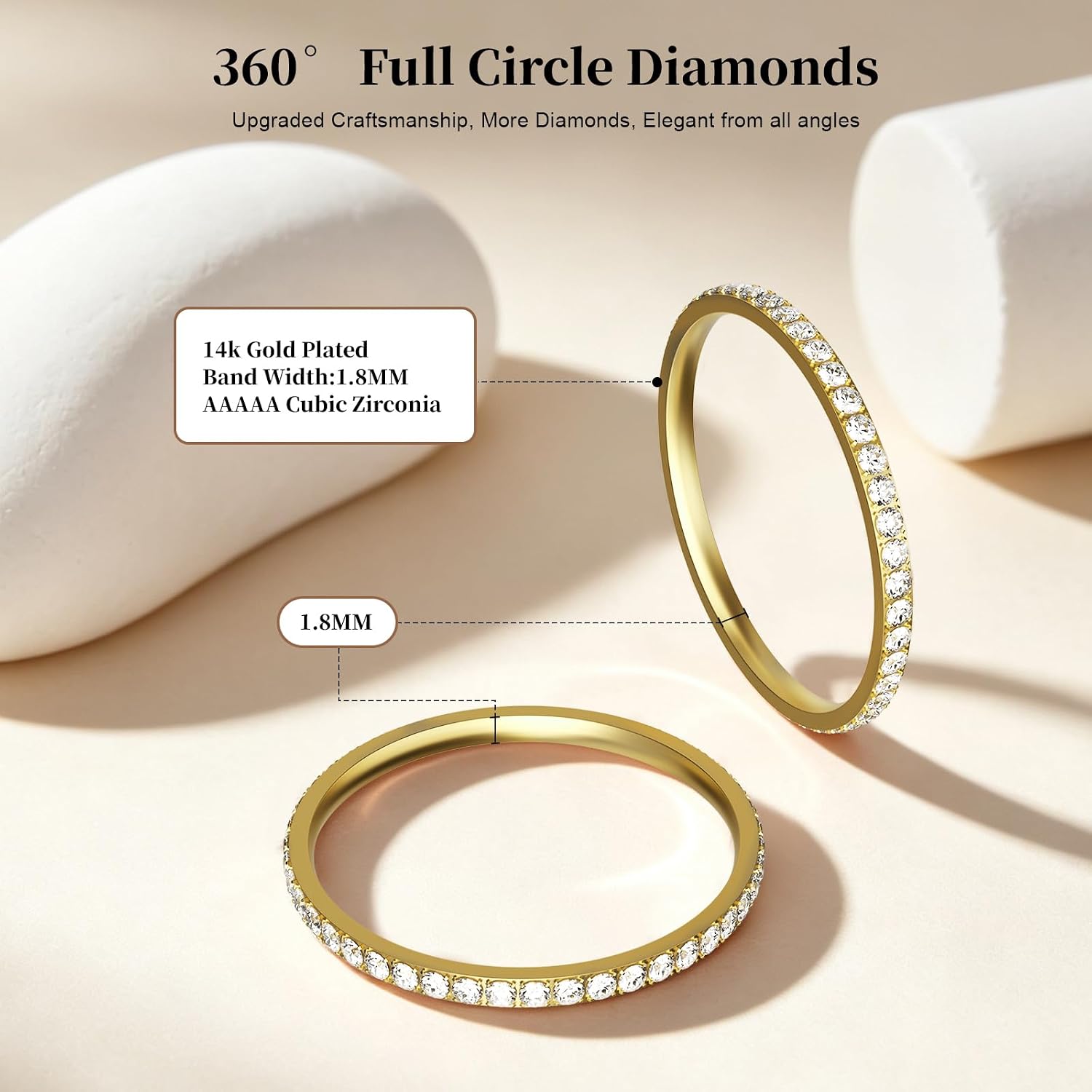 Stackable Rings for Women, Compatible with Oura Ring Gen 5/4/3 Accessories