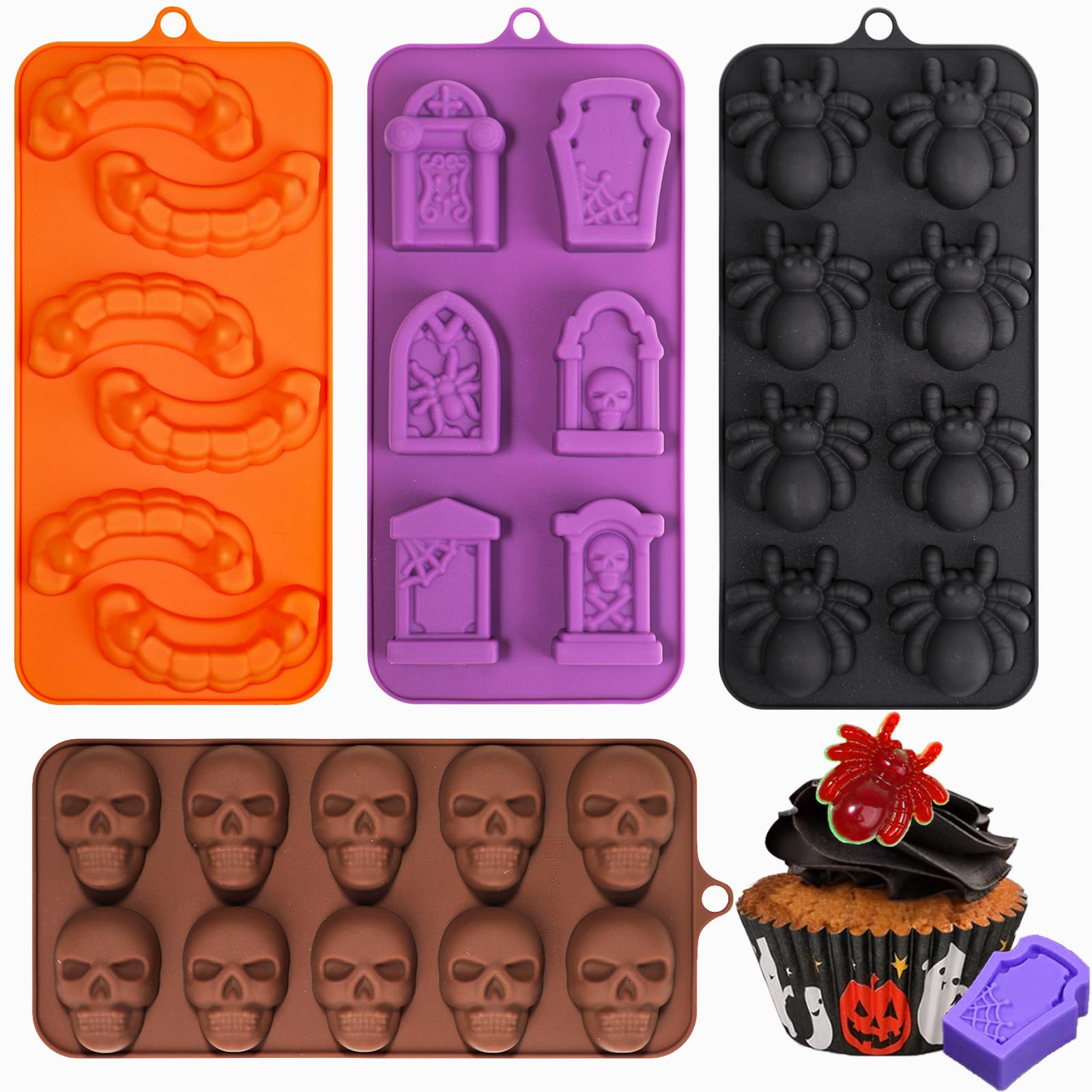 Dents de vampire et araignée en chocolat faciles à démouler pour Halloween