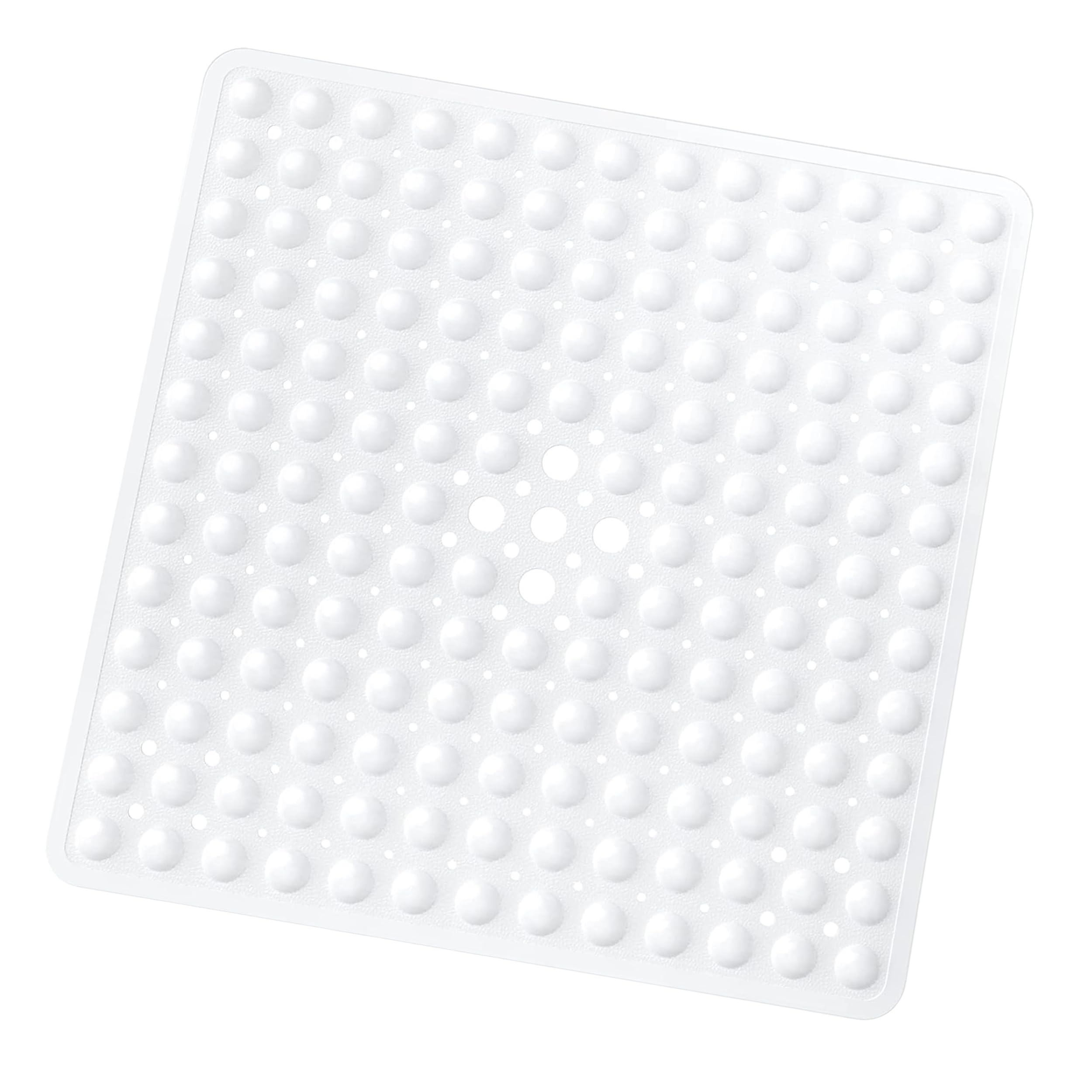BedLooms Shower Mat Non Slip Anti Mould β White 53x53 cm Square Bath Mat for Bathroom & Bathtub with Strong Suction Cups Grip Bath Mats Easy Drain & Machine Washable Mat