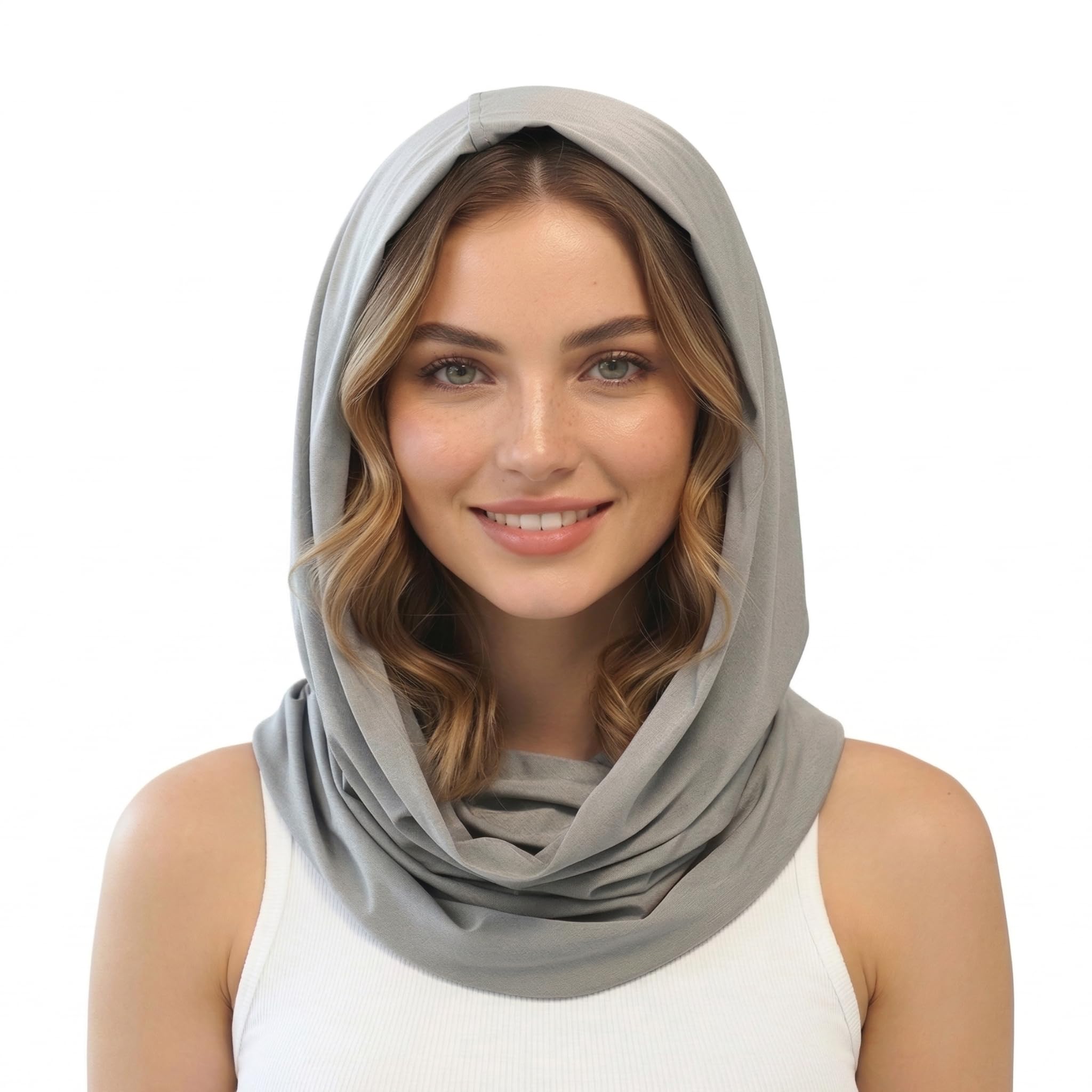 EMF Infinity Scarf 5G RF Shielding Clothing made with Silver Fabric (Silver Elastic)