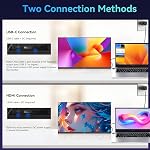 27 Inch Large Second Monitor 2K QHD 1440P 100Hz IPS Screen FreeSync USB C HDMI Laptop External Display, Built in Speakers Stand Portable Gaming Monitor for Laptop Phone PC PS4 Computer Xbox