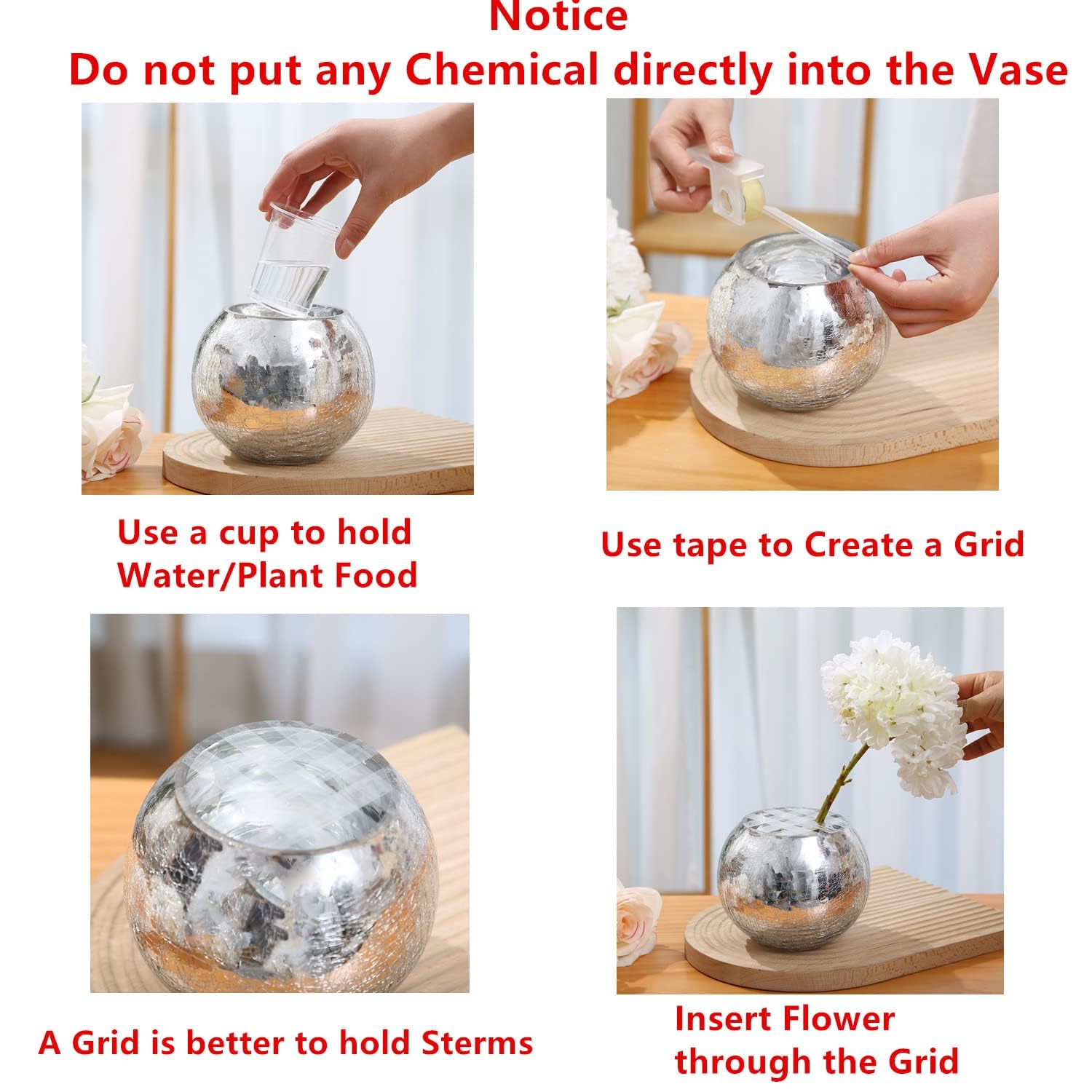 Amazon.co.jp: Lynnsdecor キラキラ花瓶 ラウンドゴールデン花瓶