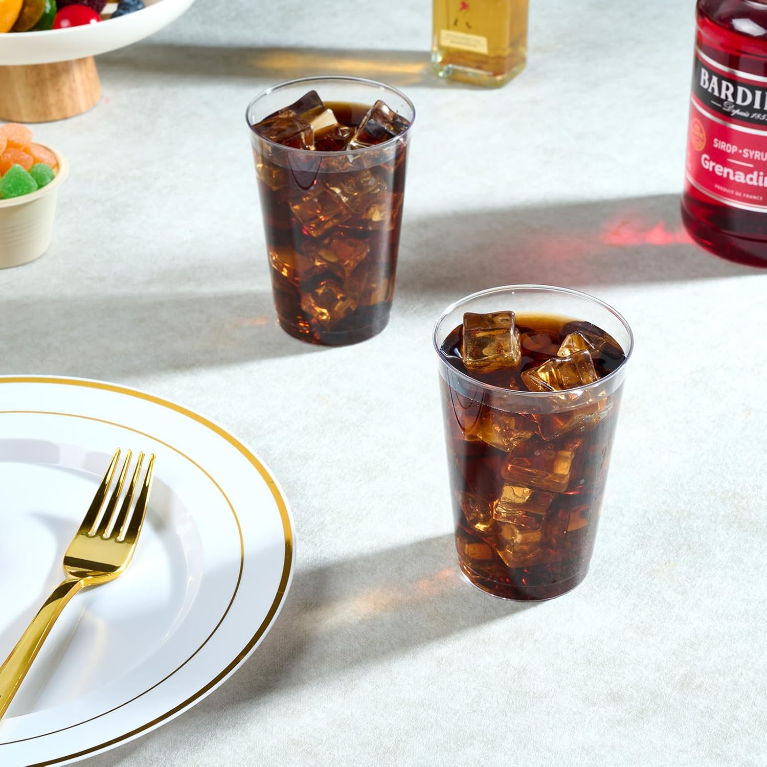 FOCUSLINE 200 Pack 12 oz Clear Plastic Cups, Disposable Cups Reusable Plastic Tumblers, Heavy-duty 12 Ounce Clear Cups Tumblers for Party, Thanksgiving, Halloween, Christmas - Image 5