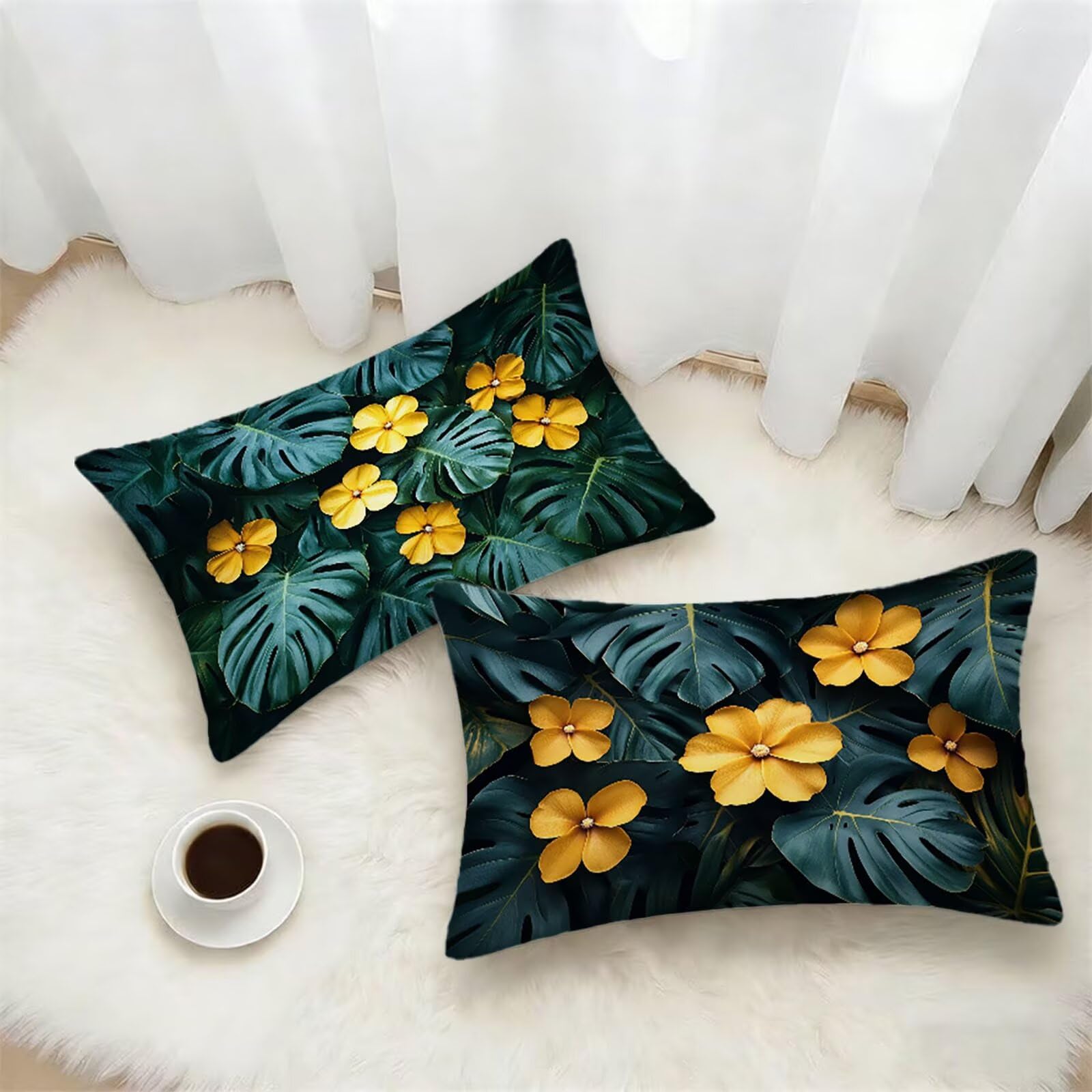 Federe Cuscino 60x80 Set di 2, Verde Federe Cuscini Divano Lino, Rettangolari Copricuscini 60x80cm Con Cerniera Invisibile, Copricuscino per Camera Letto Casa Decorazioni Regalo, Nordico kj-9616