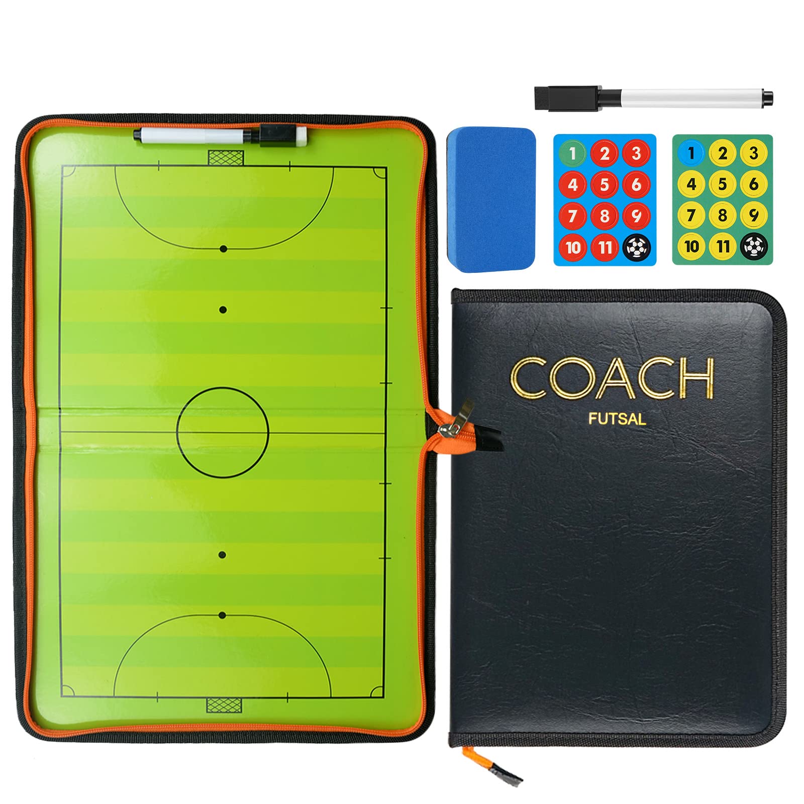 Pizarra Futbol Entrenador Magnética Plegable Táctica con Lapiceros Borrador
