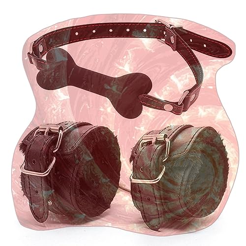 Silicone Bone Shape Practice Prop and Leather Plush Wrist Guard, Popular Exercise Prop Kit for Bedroom Games -LC16USW (Black:A) - Black:a