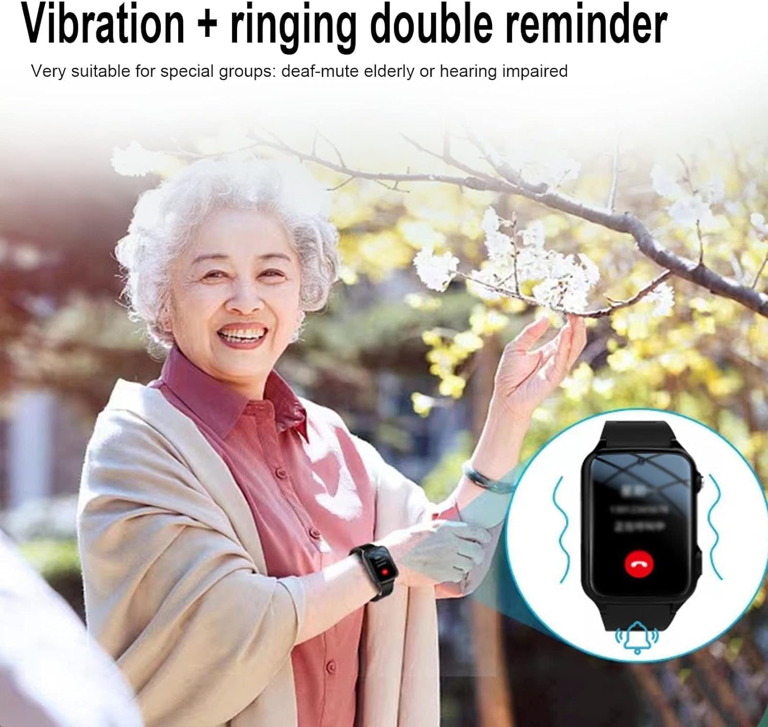 Reloj Inteligente con Alarma Personal para Personas Mayores con Botón Sos, Reloj con Detección De Caídas Y Rastreador GPS para Personas con Demencia, Reloj De Actividad Física con Frecuenci