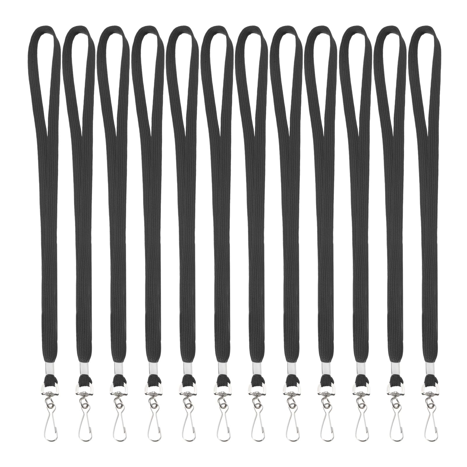 PATIKIL 25Pcs Lanyards Bulk, 47cm Badge Lanyard Neck Polyester with Clasp for ID Badge Keys Worker Name Tag Wallet Cruise Phone Events Office, Black
