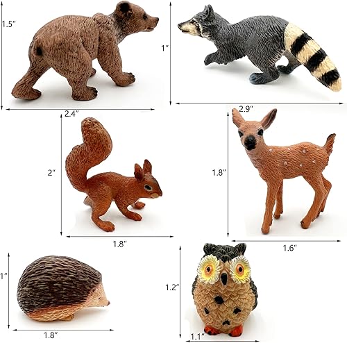 Miniatura 4 de Momoplay Jungle Animals Toys, Forest Animals Figure Set, Realistic Hand Painted Woodland Animals Toys, DIY Toys, Birthday Gifts, Cake Toppers for