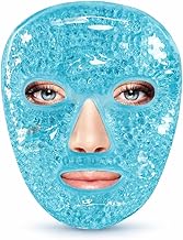 Reusable Full Face Ice Gel Mask for Puffy Eyes & Dark Circles – Hot & Cold Therapy Face Pack with Soft Plush Backing & Foam Earplugs for Women