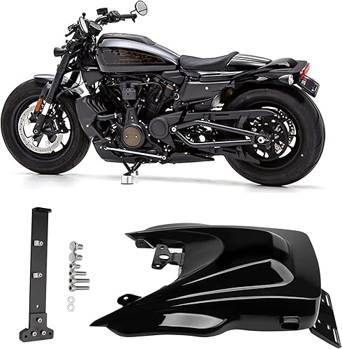 JERBOR Soporte de placa de matrícula de ABS resistente para motocicleta Harley Sportster S RH1250S 2021 2022 2023 negro