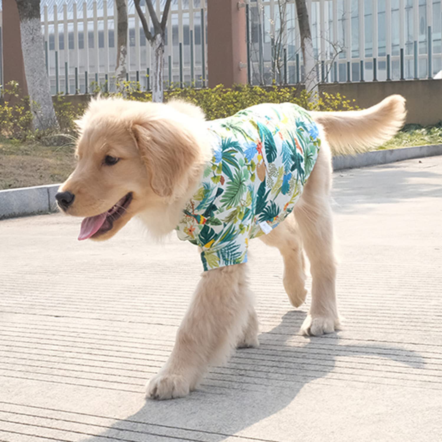 Hunde-Shirt, Hawaii-Stil, Sommerkleidung, cool, atmungsaktiv, Kostüm, Strand-T-Shirt für mittelgroße und große Hunde, 4XL