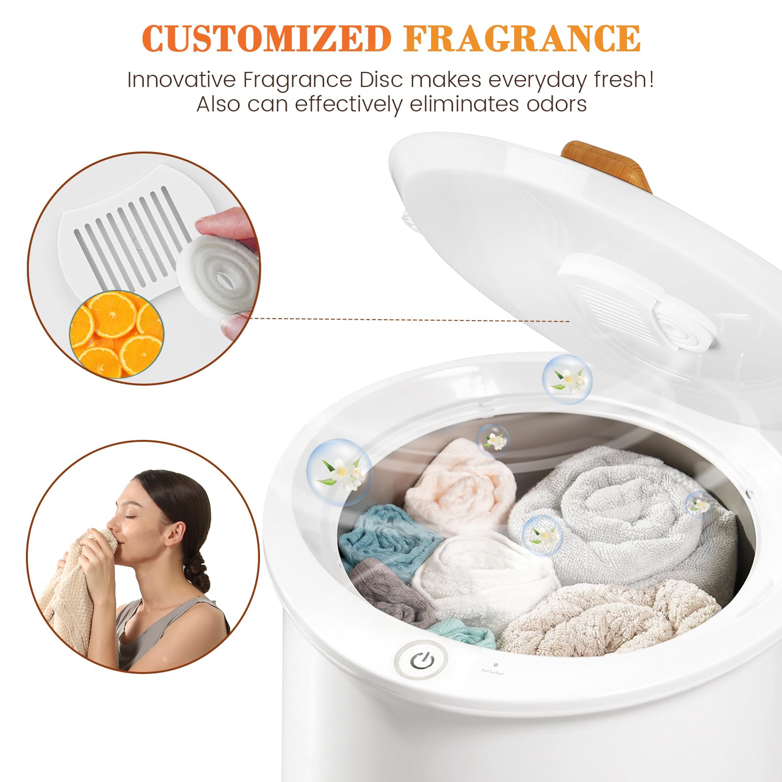Chauffe-serviettes De Luxe SereneLife Pour Salle De Bain - Minuterie 15-60 Min, Arrêt Automatique, Capacité 12L - ABS, Design Naturel