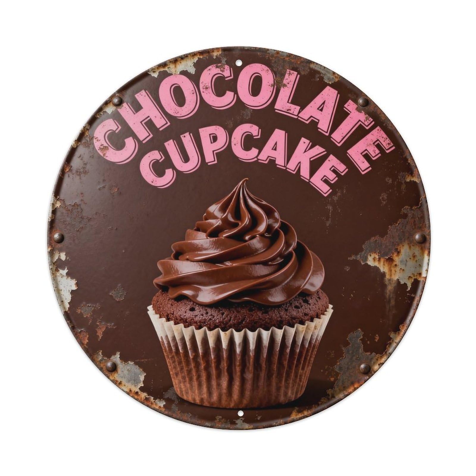 Chocolate Cupcake Metal Tin Sign Plaque